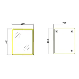 Дзеркало настінне Zerix Fonte MRZ09-700x850-Reverse Gold прямокутне в золотій рамі ZX5639, Золотий - мініатюра 2
