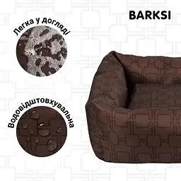 Лежак Barksi Home Квадрат квадратний L 65x65 см коричневий - мініатюра 4
