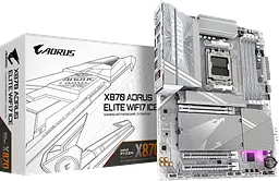 Материнська плата Gigabyte X870 Aorus Elite Wi-Fi 7 Ice Socket AM5 (X870 A ELITE WF7 ICE) Б/В