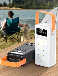 Портативний зовнішній акумулятор Bilintong 40000mAh Power Bank + Led лампа Чорний - мініатюра 9