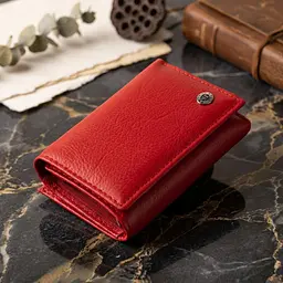 Горизонтальне портмоне зі шкіри жіноче на магніті ST Leather 19335 червоне