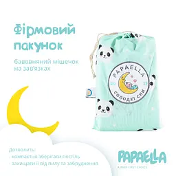 Комплект постільної білизни для немовлят в ліжечко Papaella панда м'ятний (8-33346) - мініатюра 4