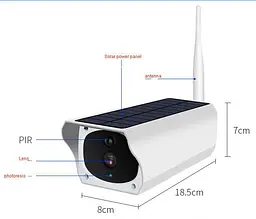 Бездротова IP смарт камера Wi Fi з датчиком руху нічним баченням та сонячною батареєю 2Mp CAD UKC F20 білий - мініатюра 2