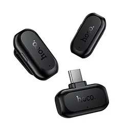 Бездротова мікрофонна система HOCO L26 Type-C Smart AI noise reduction wireless microphone Black (6942007677011) - мініатюра 5