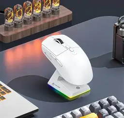 ATTACK SHARK X6 White | Сенсор PAW3395 | 65 годин акум | + Зарядна станція RGB - мініатюра 5