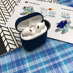Чохол для навушників MAKE Apple AirPods 1/2 Silicone Blue - мініатюра 3