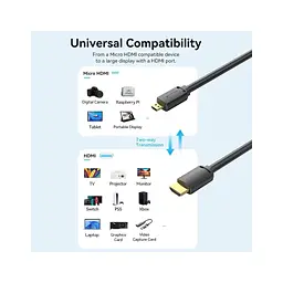 Кабель мультимедійний HDMI M to HDMI mini M 3.0m V2.0 4K60Hz Vention (AGHBI) - мініатюра 5