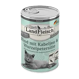 Консерви для котів LandFleisch Adult Cat Pastete Rind mit Kabeljau (яловичина, тріска) 400 г