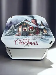 Новорічна коробка Подарункова коробка квадратна (ХДФ) 19x19x10 см. №5