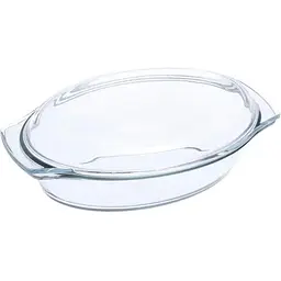 Каструля із термоскла з кришкою овальна 1500ml MS-0360 - мініатюра 2