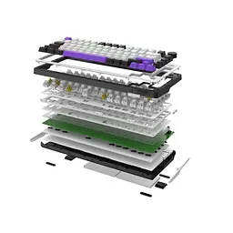 Клавіатура Hator Hellyberry HK75 Mechanical Linear RGB Wireless/Bluetooth/USB UA White/Violet (HK75_wireless) - мініатюра 7