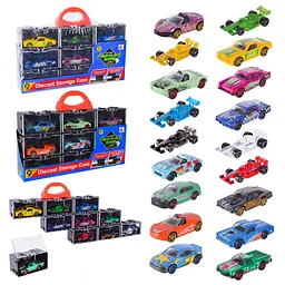 Колекційні металеві моделі автомобілів Diecast у кейсі з ручкою (DS082) в асортименті