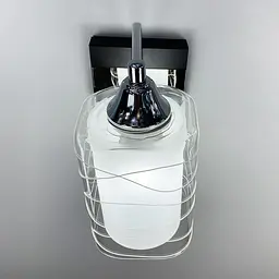 Бра в чорному корпусі на 1 плафон Line F 126/1 CR+BK+WT - мініатюра 4
