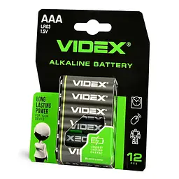 Батарейка щелочная Videx LR03 AAA 1200 mAh 12 шт Blister