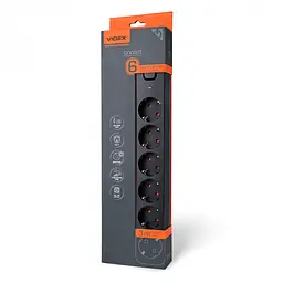 Мережевий подовжувач Videx Oncord з/з 6 п 3 м (3x1.5 мм) з кнопкою чорний (VF-PD63G-B) - мініатюра 11