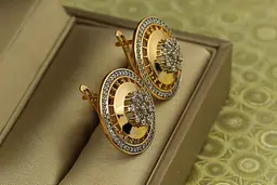 Сережки Xuping Jewelry Чикаго з родієм 2,1 см золотисті - мініатюра 2