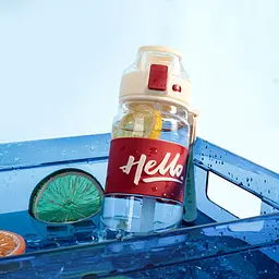 Пляшка для води спортивна Hello 860 мл з трубочкою та ручкою, червоний Happy Life HP17303R - мініатюра 5
