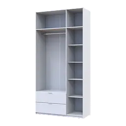 Розпашна Шафа для одягу Doros Лукас Білий 3ДСП 120х50х240 (80737796) - мініатюра 4