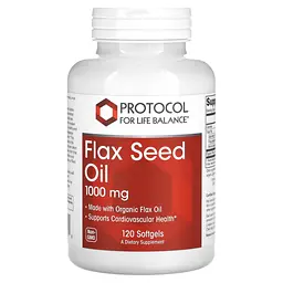 Олія насіння льону Protocol for Life Balance Flax Seed Oil 1000 мг 120 мʼяких капсул