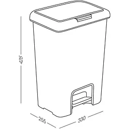 Відро для сміття MBM My Home з кришкою та педаллю 18 л сіре (BIN-03 18L GRAY) - мініатюра 3