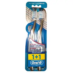 Зубная щетка Oral-B Все в одном, средняя, хаки, 2 шт.