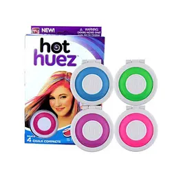 Мелки для волос Hot Huez, набір з 4 кольорів, кольорова пудра для тимчасового фарбування волосся