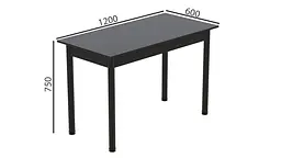 Стіл кухонний Ferrum-decor Беніта 75x120x60 Чорний ДСП Сосна Кембра 16мм (FRD-105692) - мініатюра 4