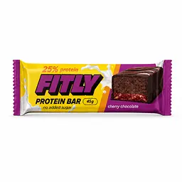 Протеїновий батончик Fitly Protein Bar 25% No Added Sugar, 45 грам - Шоколад-вишня