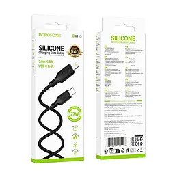 Дата кабель Borofone BX113 Lenny Type-C to Lightning 27W (3m) Black - мініатюра 5
