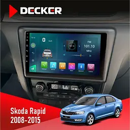 Штатна магнітола Skoda Rapid 2013-2018 Decker D9-009 4x64, DSP, 4G, 2k Decker (НФ-00008396)