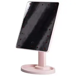 Косметичне дзеркало з LED-підсвіткою 22 світлодіоди, рожевий Yiwu HP-10-4AP - мініатюра 2