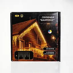 Вулична гірлянда Бахрома GarlandoPro 25 м 405 LED чорний дріт Мультиколор 25MBML - мініатюра 7