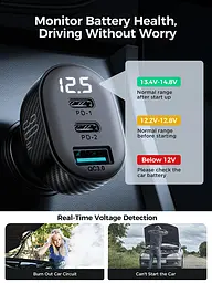 Автомобільний зарядний пристрій Joyroom JR-CCD04 30W 2C1A Digital Display Car Charger