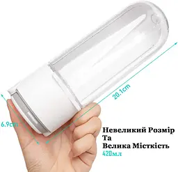 Пляшка для собак Redminut 420 мл поїлка для води портативна в дорогу для вигулу, білий - мініатюра 4