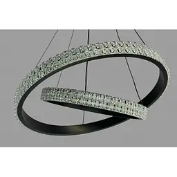 Підвісна люстра LED у спальню Linisoln 1956-60*40 BK метал, акрил, 60*40 см, LED-стрічка, 80 Вт - мініатюра 2
