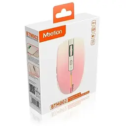 Комп'ютерна миша Mееtion BTM002 2.4G Bluetooth 1600 DPI 6 кнопок RGB підсвічування бездротова безшумна рожева - мініатюра 5