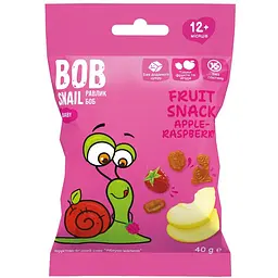 Натуральні снеки для дітей Bob Snail Яблуко та малина 40 г