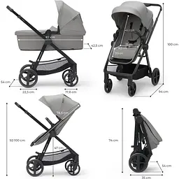 Універсальна коляска 3 в 1 Kinderkraft Newly Moonlight Grey (00-00305183) - мініатюра 12
