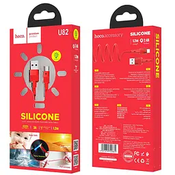 USB Cable Hoco U82 Cool Grace Type-C Red 1m - мініатюра 3