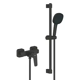 Змішувач для душу з душовим гарнітуром Grohe Cubeo 1018252430 Чорний матовий