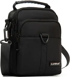 Сумка тканинна LANPAD чоловіча 15х20х8 см Чорний (LAN7685 black)