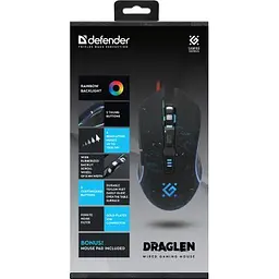 Комп'ютерна мишка Defender Draglen GM-907 RGB USB Black (52907) - мініатюра 5