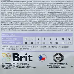Сухий корм Brit GF VetDiet Cat Gastrointestinal для кішок, у разі порушень травлення, із оселедецем, лососем, яйцем і горохом, 2 кг - мініатюра 6