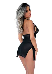 Сексуальний комплект Daring Intimates Strappy Lace Babydoll With G-String S/M чорний - мініатюра 5