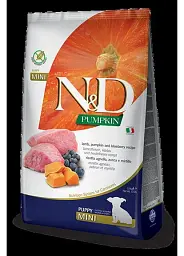 Фарміна дог сух N&D Grain Free PUMPKIN LAMB & BLUEBERRY PUPPY MINI 800 gr