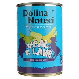 Вологий корм для собак Dolina Noteci Superfood з м'ясом телятини та ягняти 400 г - мініатюра 3