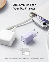 Мережевий зарядний пристрій Anker PowerPort 511 Nano III - 30W USB-C білий (6895040) - мініатюра 2