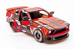Конструктор Puz-00641 "Muscle Car" дерев'яний, 162 под., червоний колір, розмір моделі 24х9х7 см. PuzzleOk - мініатюра 2