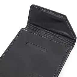 Компактний шкіряний затискач для грошей з утримувачем для Apple AirTag Grande Pelle 11617 чорний - мініатюра 5
