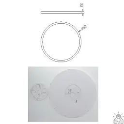 Накладний світлодіодний світильник OKO 54W R-ON/OFF 400×25-WHITE-220-IP20 ESLLSE - мініатюра 6